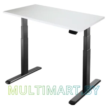 Стол для работы стоя ErgoSmart Unique Ergo Desk 1360x800x36мм (альпийский белый/черный)